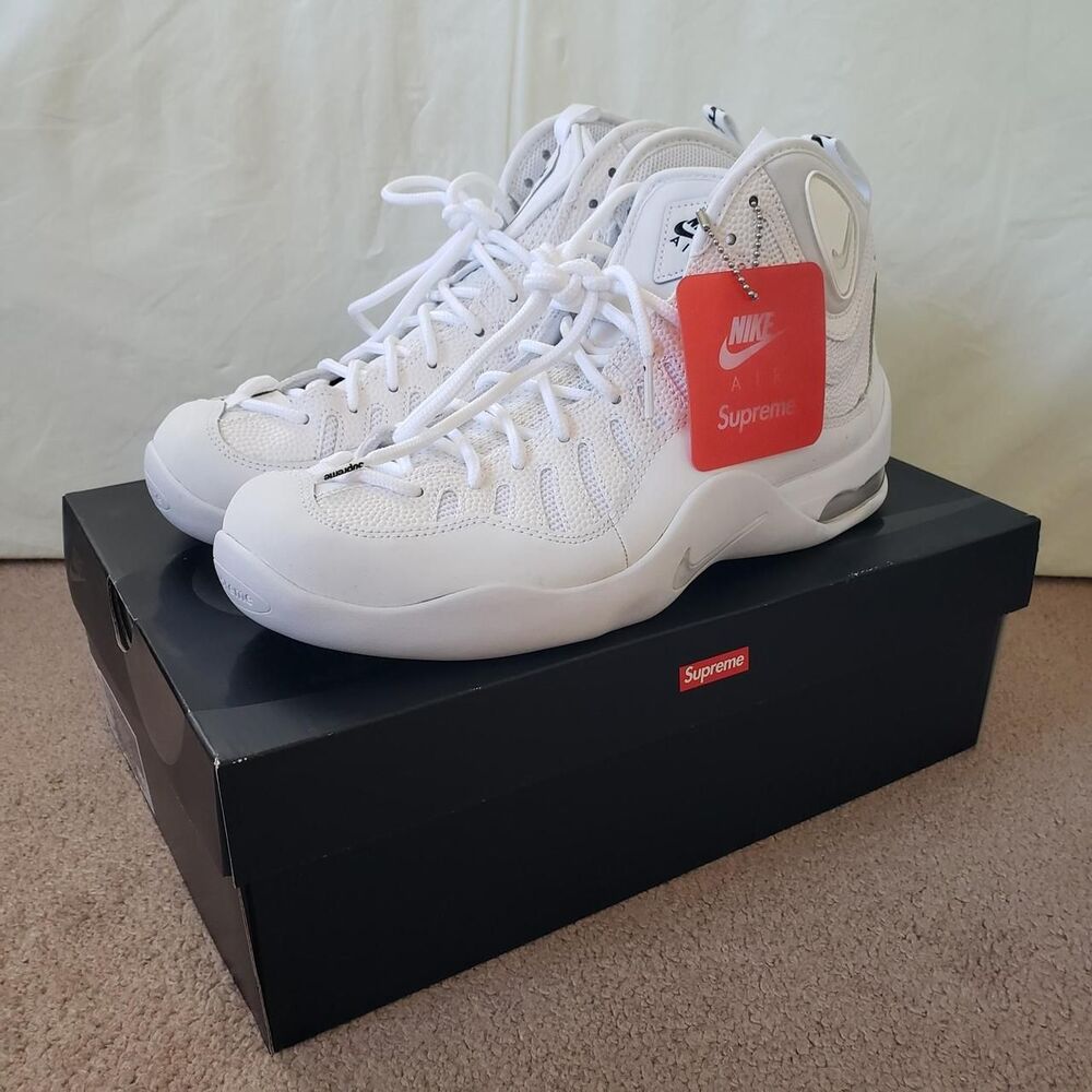 Supreme X Nike Air Bakin White Size 9.5 Mens Light Pink Rare